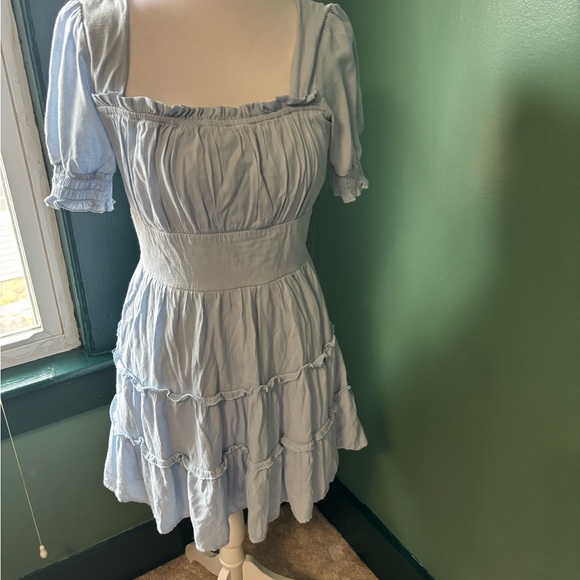 Trixxi Dresses & Skirts - Trixxi Light Blue Tiered Mini Dress